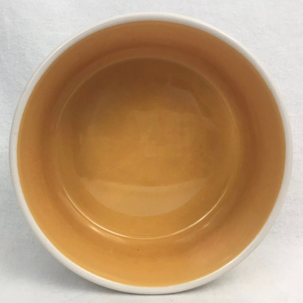 Rae Dunn Large Dog Dish Chow Down Pet Bowl Orange Interior 6” New RARE COLOR - Picture 13 of 14